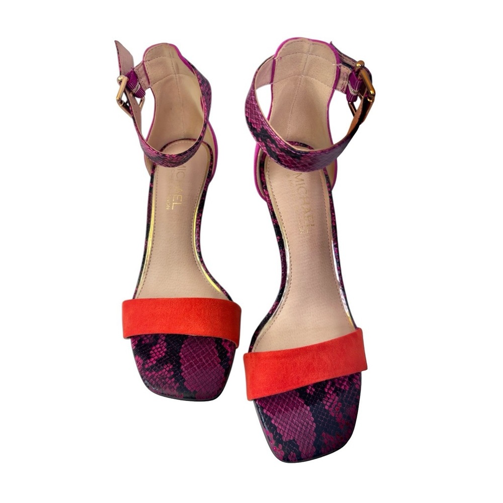 Michael Kors Pink Python and Orange Suede Ankle-S… - image 7